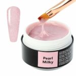 Sincero Salon Pearl Milky Solid Builder Gel for Nails - Hard Gel Builder for Extension - Nail Strengthener - LED UV Builder Gel for Nails - Nail