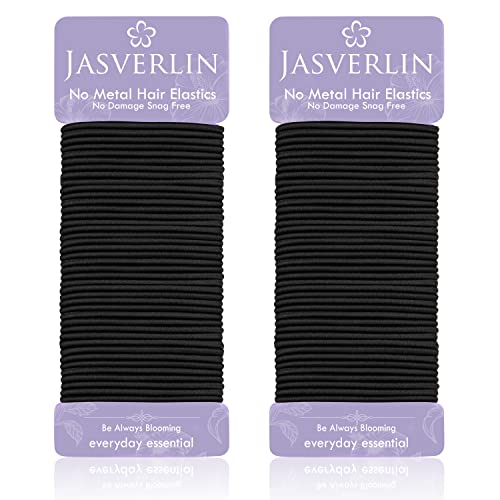 JASVERLIN Small Hair Elastics, Seamless Thick Hair Ties, No Pull Ponytail Holders Braided Hair Tie Styling Bands for Fine to Medium Hair, Women G
