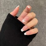 French False Nails, 48Pcs Fake Nails Short Medium, Nude Pink Press on Nails Artificial Full Cover Nail Tips in 12 Different Sizes with Glue Stick