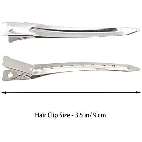 JOYOYO 40 Pcs Duck Bill Hair Clips Hair Sectioning Clips Hairdressing Clips Pin Curl Clips with Holes, 3.5 Inch Professional Sectioning Clips for