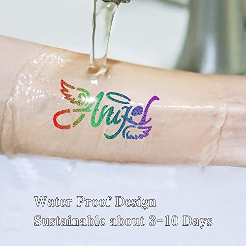 Glitter Tattoos for Kids, Girls Temporary Glitter Tattoo Kit, 41 Colours Glitter 215 Rhinestones 204 Stencils 3 Glue 5 Brushes Waterproof Tattoos