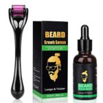 Derma Roller Beard Growth Serum - Stimulate Beard and Hair Growth - 0.5mm for Men - Amazing Beard Growth Kit