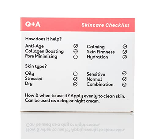 Q+A Collagen Face Cream. A vegetarian, seaweed derived Collagen cream for ageing skin. 50g/1.8oz