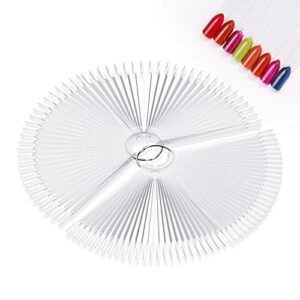 100PCS Nail Art Tips,Transparent Fake Nail Art Tips Nail Swatch Sticks Colour Nails Display Sticks,Pop Sticks Nail Art Practice for Nail Gel Poli