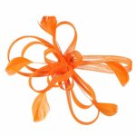 Lurrose Mesh Flower Hair Clip Fascinator Hair Pins Brooch Vintage Tea Party Hair Accessories for Women (Orange)