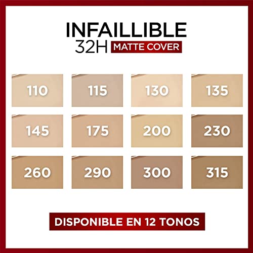 L'Oreal Paris Cover Liquid Foundation, With 4% Niacinamide, Long Lasting, Natural Finish, Available In 20 Shades, Spf 25, Infallible 32H Matte Co