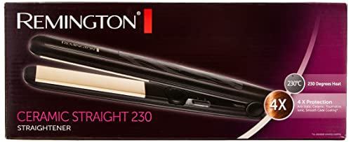 Remington Ceramic Straight 230 Hair Straighteners, 15 Seconds Heat Up Time with Variable Temperature Setting - S3500, Black