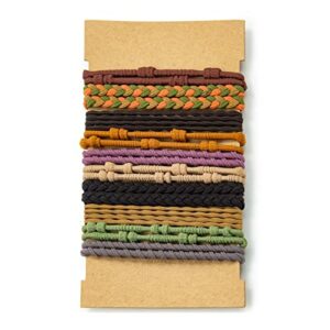 20pcs Hair Tie Bracelets for Women Men Boho Hair Ties Bracelets Ponytail Holders Elastics Hair Ties No Damage Dark Hair Tie Bracelets for Thick/M