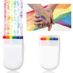 2 Pack Pride Rainbow Face Paint, Crayon Stick with Gay Pride Rainbow Flag Color for Face Body, LGBT Make up Accessories for Pride Day Celebration