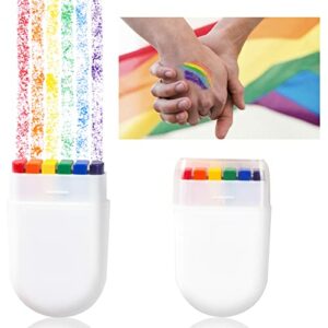 2 Pack Pride Rainbow Face Paint, Crayon Stick with Gay Pride Rainbow Flag Color for Face Body, LGBT Make up Accessories for Pride Day Celebration
