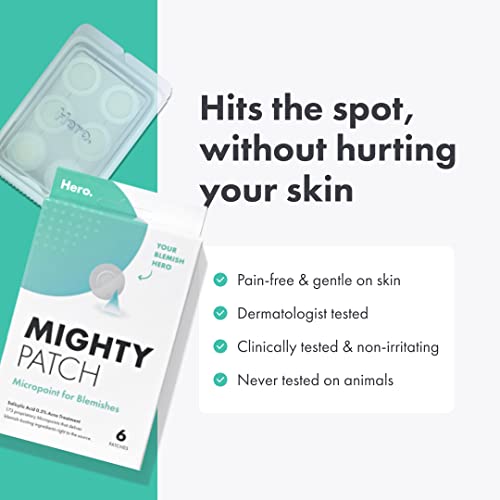 Mighty Patch Micropoint for Blemishes - Hydrocolloid Acne Spot Treatment for Early Stage and Deep Hidden Pimples (6 Patches)