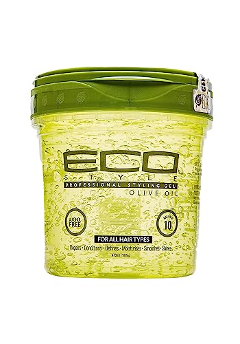 Ecostyle Olive Oil Styling Gel, All Day Hold, Alcohol Free, Paraben Free, Sulphate Free, No Flaking, Anti-Itch, 473 ml