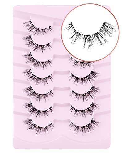 Onlyall Lashes Mink False Eyelashes Natural Wispy Lashes Soft Faux Mink Lashes Fluffy False Lashes 16MM A04