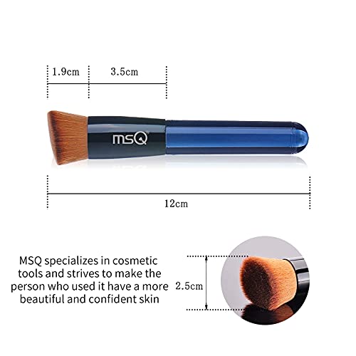 MSQ Make Up Brush Foundation Kabuki Flat Top Perfect for Blending Liquid Make Up Flawless Powder Cosmetics Premium Foundation Brush, Buffing, Ble