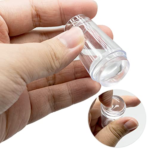 Clear Silicone Jelly Stamper, Double Sided Nail Art Stamper Transparent Nail Stamp Scraper Nail Art Jelly Stamper Manicure Silicone Nail Stamper