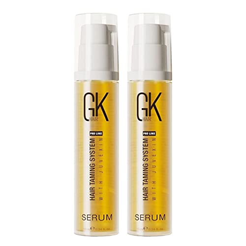 GK HAIR Global Keratin 100% Organic Argan Oil Anti Frizz Hair Serum (0.34 Fl Oz/10ml) Styling Smoothing Strengthening Hydrating & Nourishing Heat
