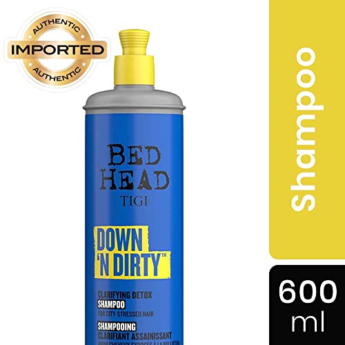 Bed Head by TIGI - Down N' Dirty Clarifying Detox Shampoo - Removes Build-Up - For All Hair Types - 600ml
