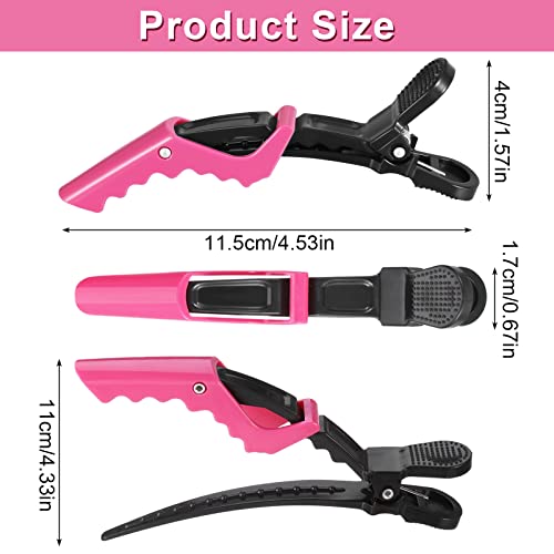 Heyu-Lotus 10Pcs Crocodile Clips Hair,Professional Hair Clips For Styling, Sectioning Hair Clips Women Plastic Alligator Hairclip with Nonslip Gr