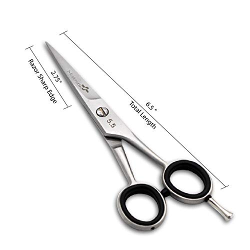 Professional Hair Cutting 6.5" Barber Scissors, Stainless Steel, with Finger rest, Lightweight Razor Edge Salon Standard Haircut Shears - Choice