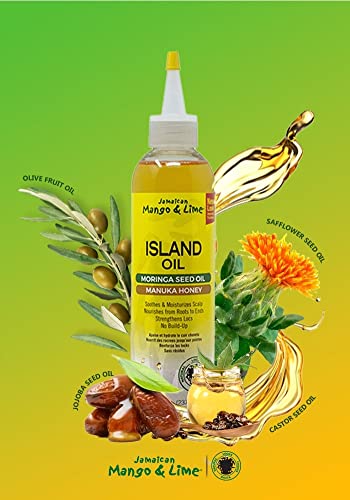 Jamaican Mango & Lime - Island Oil 237ml (Pack of 1) - Lubricates scalps, Nourishes roots and strengthens locks. Helps soothe dry scalp. Sulphate