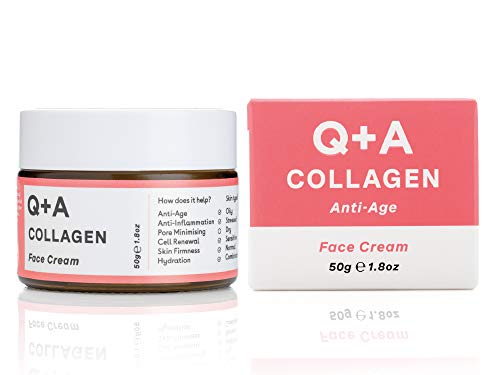 Q+A Collagen Face Cream. A vegetarian, seaweed derived Collagen cream for ageing skin. 50g/1.8oz