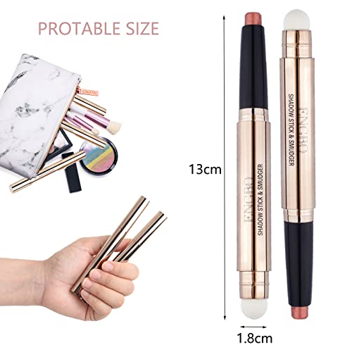 Glitter Eyeshadow Metallic Eye Shadow Stick,Pearl Shimmer Dual-Ended Eyeshadow Eye Brightener Highlighting Pen,High Pigmented,Cruelty Free,Smooth