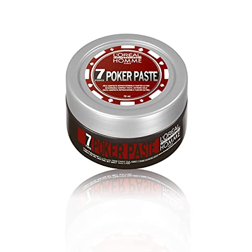 L'Oréal Professional Men | Compact Poker Paste - Strong Hold, Matte Finish, No Shine Effect, No Cardboard Effect, Repositionable and Easy to Mode