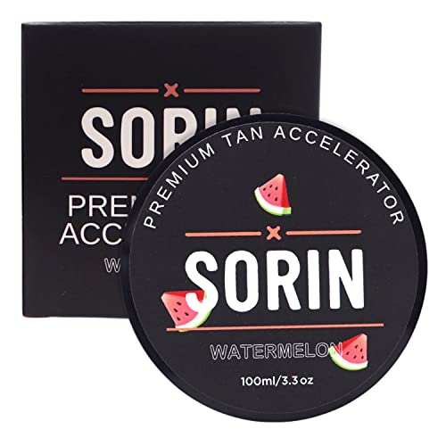 SORIN Premium Tan Accelerator Cream (Watermelon), Suitable for Outdoor Sun or Sunbeds, Fast Natural Tan with Natural Ingredients