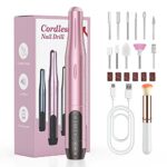 Cordless Nail Drill Kit, Electric Nail Files Cordless for Acrylic Gel Nails Rechargeable for Shaping, Polishing, Removing Dead Skin, Home Salon U
