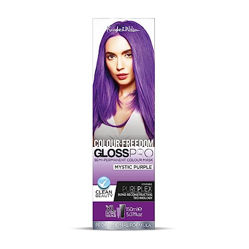 Colour-Freedom Gloss Pro 150ml Mystic Purple Semi-Permanent Hair Colour - Ultra-Vibrant Vegan Colour Mask with PurePlex | Ammonia Free Colour Las