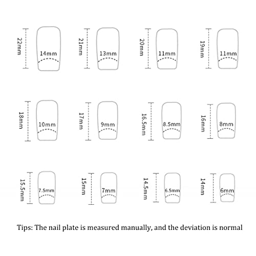 Daterkey 24pcs French Short Square Fake Nails Nude Pink False Nails Rhinestone Flowers Press on Nails for Women and Girls (D)