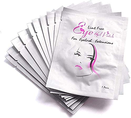 Eye Gel Pads - 50 Pairs of Eyelash Lash Extension Under Eye Gel Pads Lint Eye Patches with Smooth Front Side and Collagen Back Side
