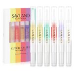 Saviland 6Pcs Cuticle Oil Pen - Cuticle Oil for Nail Care, Fruity Natural Ingredients Nail Oil Pen, Nail Strengthener Oil for Nail Smoothing, Nou