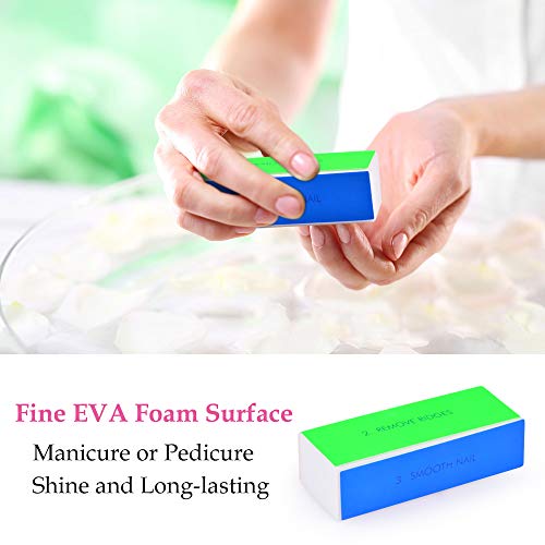 Nail File Set 12 Pcs Nail Files and Buffers 4 Shapes Professional Nail Files Block 100/180 Grit Double Sided Emery Board Manicure Set for Nail Tr