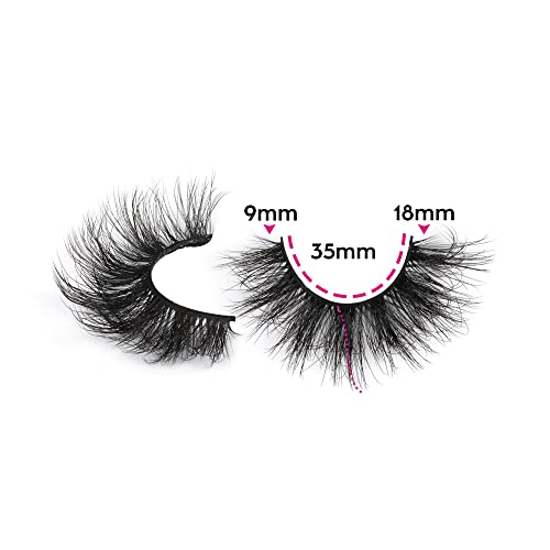 Fluffy Lashes Faux Mink False Eyelashes Dramatic 18mm Lashes Pack 7 Pairs Wispy Volume Cat Eye Lashes Pack by Eefofnn