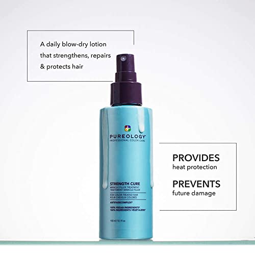 Pureology Strength Cure, Miracle Filler Hair Treatment, Strengthens and Protects the Hair's Cuticle, For Colour Treated Hair, Vegan Formulas, Sul