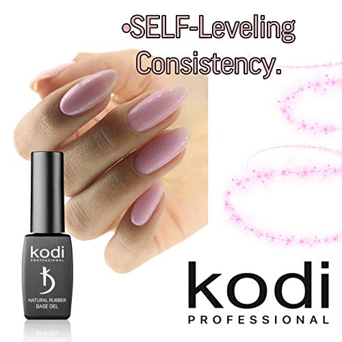 Kodi Professional Rubber Natural Base Gel Polish - Natural Naked Base Coat Gel Nail Polish - Base Coat Nail Polish UV/LED - Base Coat in Nude Ton