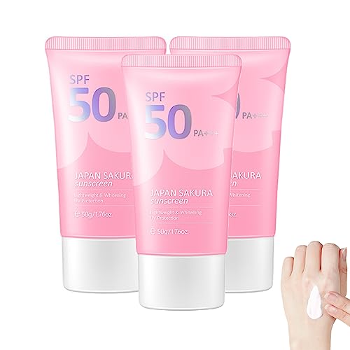 Japan Sakura Sunscreen, Sakura Sunscreen Skincare SPF 50, Moisturizing Sunscreen, Hydrating Cream to Deeply Protected Skin, 50g (1PC)