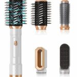 Hot Air Brush Set - 4 in 1 Hair Styler with Hair Dryer with 3 Temperature, Hair Straightening Brush, Suitble for Curling Straightening Drying, Io