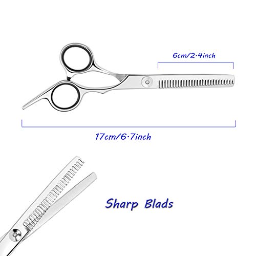 ESSOY Professional Thinning Shears Hair Cutting Teeth Scissors(6.7-Inches),Stainless Steel Haircut Scissor with Fine Adjustment Screw for Home Sa