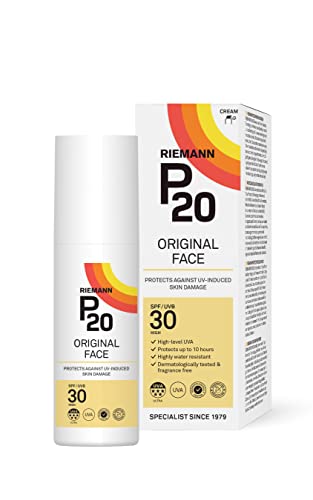 Riemann P20 Face Sun cream SPF30 50 g Long Lasting UVA and UVB Protection for up to 10 hours, Highly Water Resistant