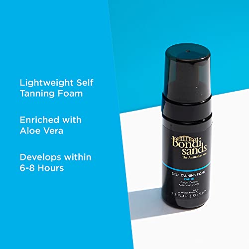 Bondi Sands Dark Self-Tanning Foam - Lightweight, Buildable Formula Gives a Sun-Kissed Glow for a Flawless Finish; Enriched with Aloe Vera; Vegan