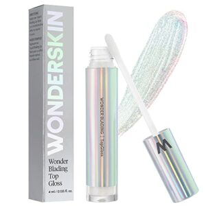 Wonderskin WONDER BLADING Top Gloss - Clear Lip Gloss, No Sticky or Tacky Feel, High Shine Finish, Lip Makeup (Holographic)