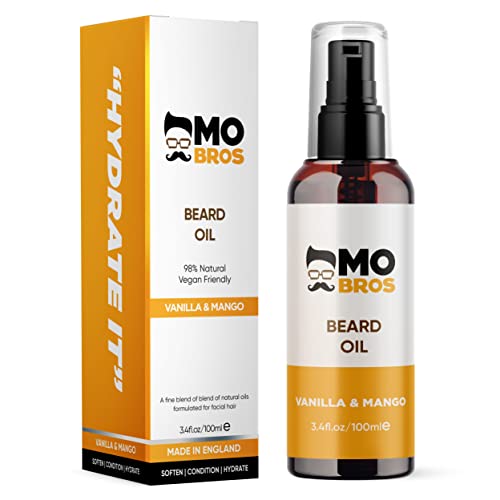 Beard Oil 100ml | Vanilla & Mango | Beard Care for Men | Softens, Hydrate & Conditions Facial Hair | Promotes Growth, Reduces Dryness & Itching |