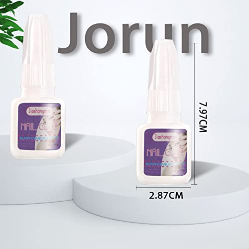2 PCS Nail Glue Extra Strong, Long Lasting & Quick Drying Acrylic Nail Glue That Doesn't Require UV Light, False Nails Glue with Brush Head