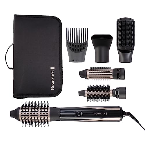 Remington Blow and Dry Caring Air Styler - Hair Dryer, Hot Brush and Hair Curler for All Hair Lenghts, 6 Attachments, 1200 Watts, AS7700