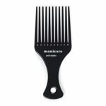 Manicare Afro Comb For Detangling And Styling, Professional Hairdressing Tool For Curly, Wavy, Frizzy And Afro Hair, Wide Tooth Anti-Static, Redu