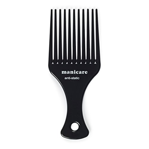 Manicare Afro Comb For Detangling And Styling, Professional Hairdressing Tool For Curly, Wavy, Frizzy And Afro Hair, Wide Tooth Anti-Static, Redu