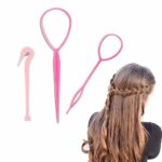 Hair Pull Through Tool, 3pcs topsy tail Hair Tool, Hair Looping Tool And Bands Remover Cutter, Ponytail Pull Through Hair Hoop Tool, Hair Tools f