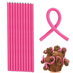 10 PCS Heatless Curls, Curling Rods, Heatless Curlers, Flexi Rods for Hair, Curling Flexi Rods Hair Curlers No Heat for Long Short Hair, for Girl